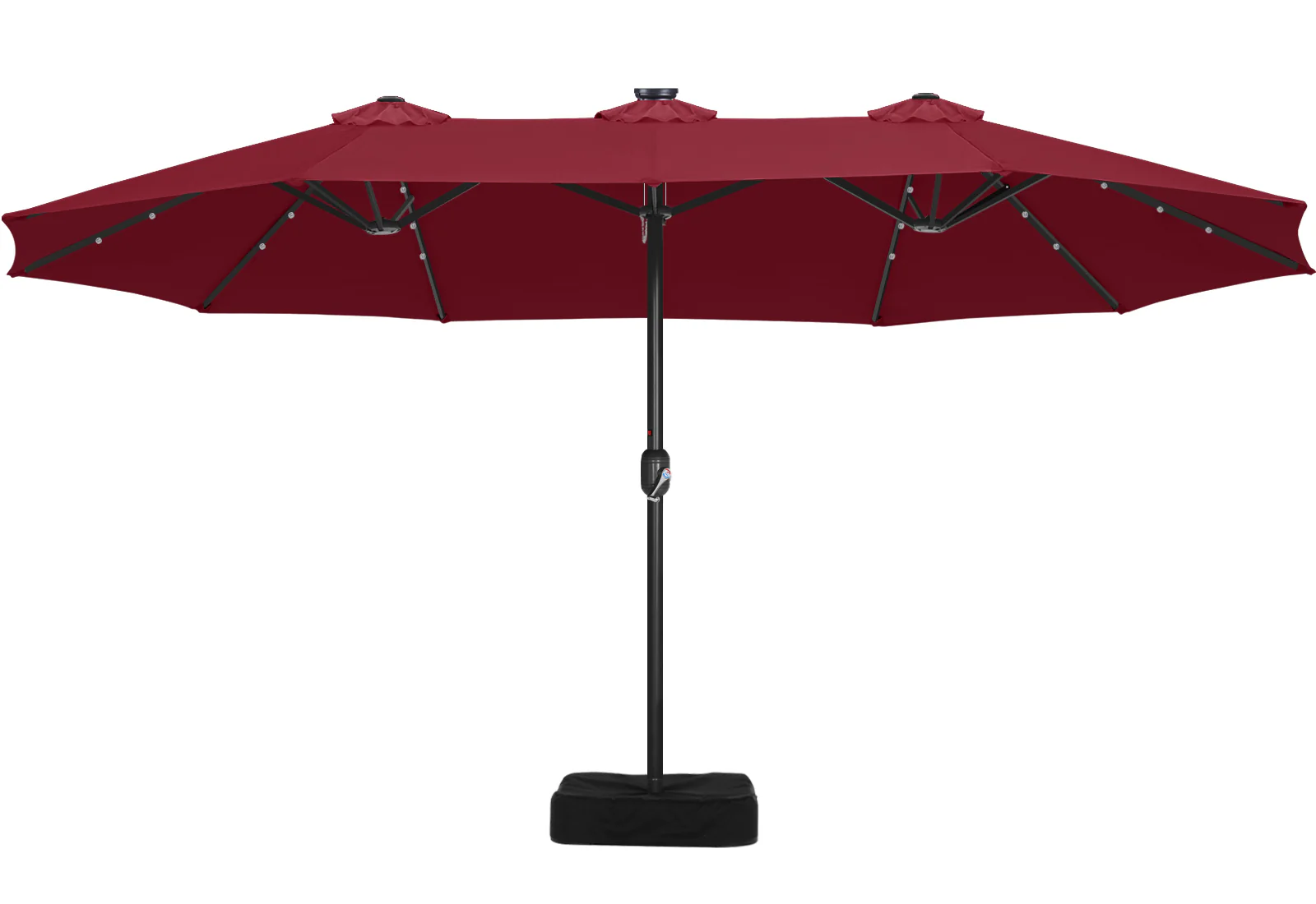 15FT Patio Umbrella with Solar Lights Double-Sided Large Umbrella Outdoor Market Rectangle Umbrellas - Image 16